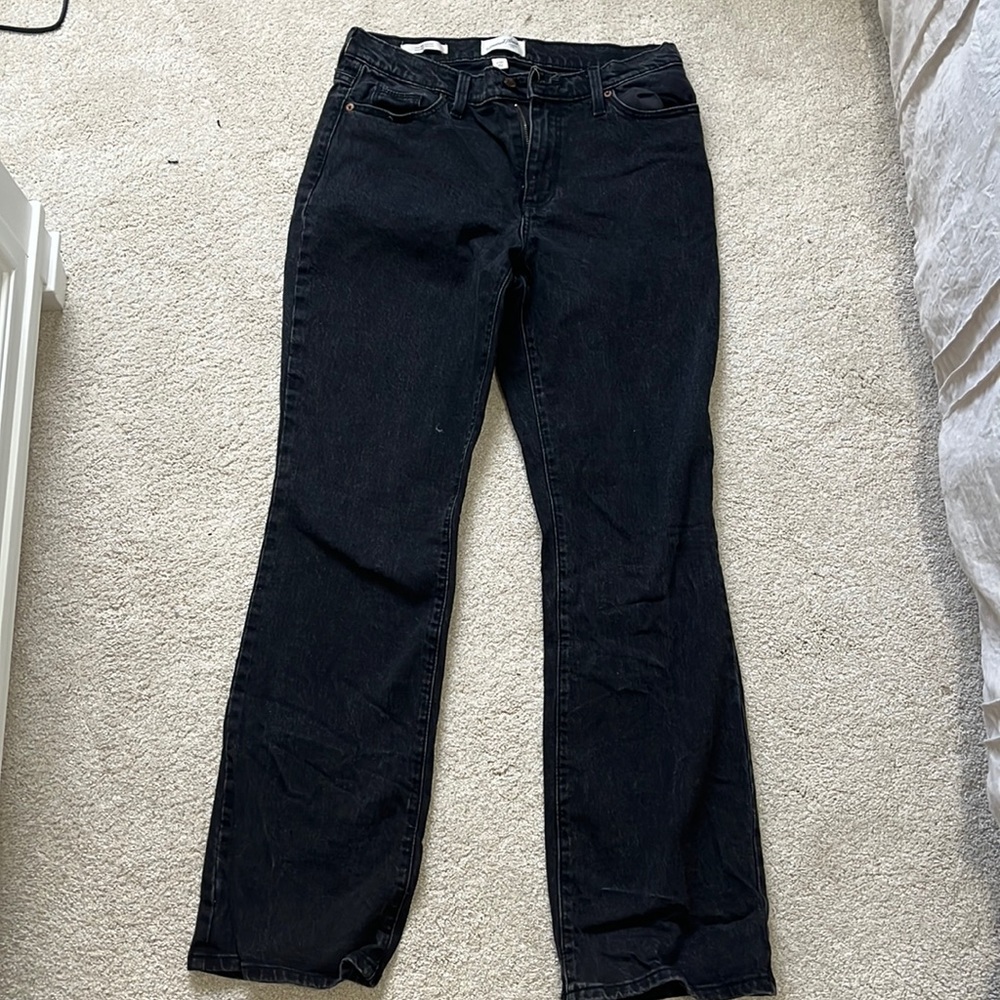 Women’s High Rise Bootcut Black Jeans, Size 6/28